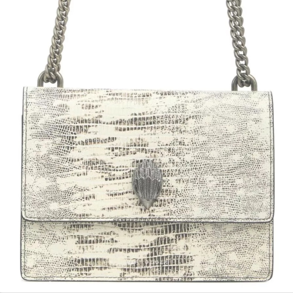 KURT GEIGER LONDON Shoreditch Embossed Lizard Leather Convertible Crossbody Bag